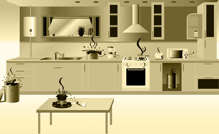 Keuken met brandrisico's